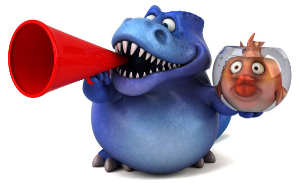 有趣的trex - 3D插图图片下载