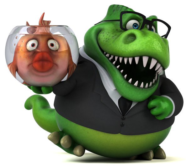 有趣的trex - 3D插图图片下载