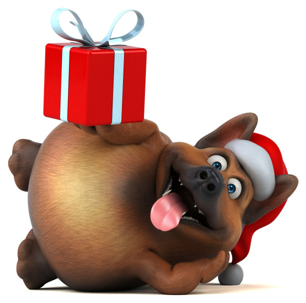 有趣的德国牧羊犬- 3D插图图片下载