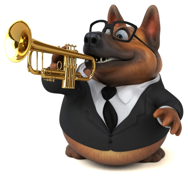 德国牧羊犬- 3D插图图片下载