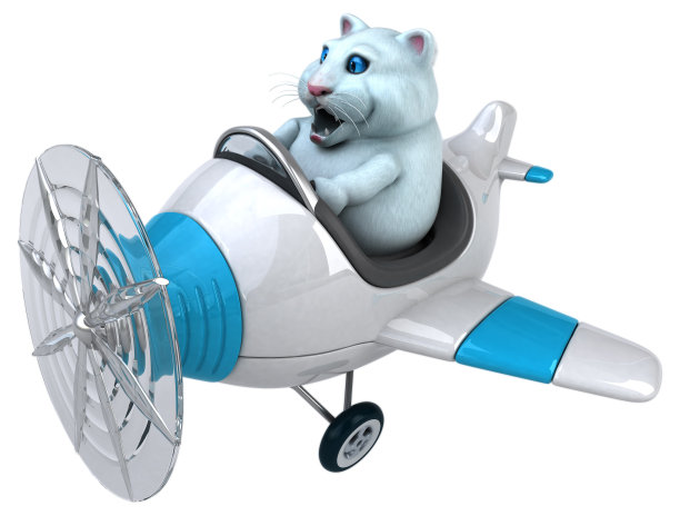 有趣的猫- 3D插图图片下载