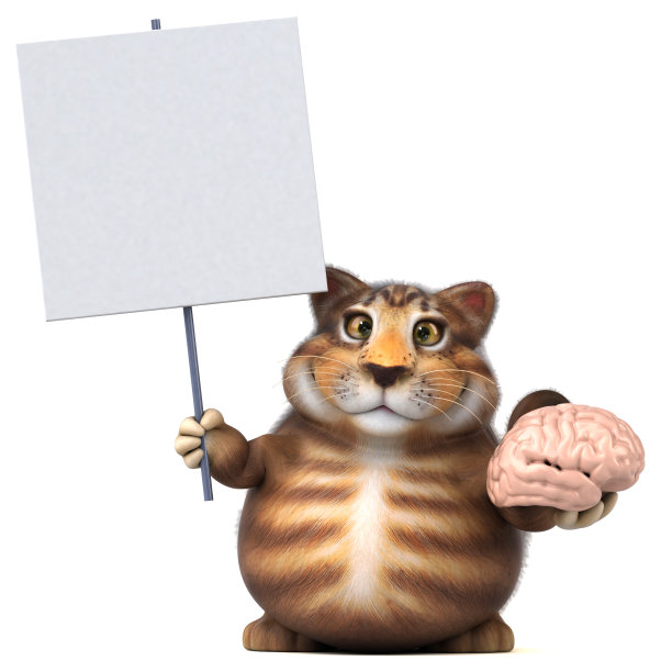 有趣的猫- 3D插图图片下载