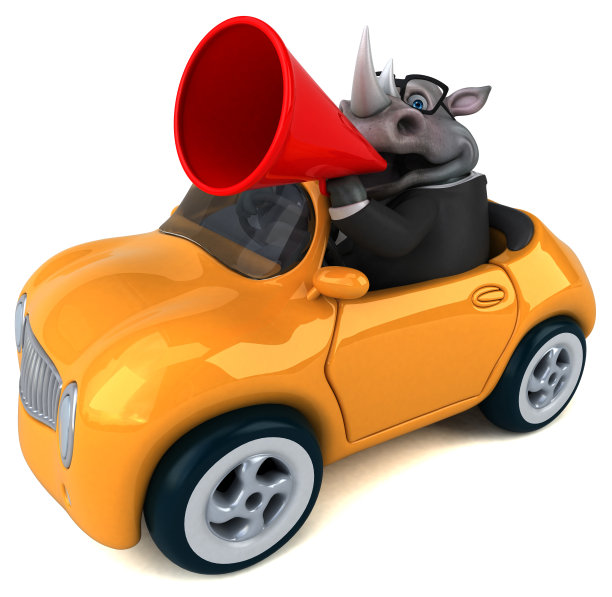 有趣的犀牛- 3D插图图片下载