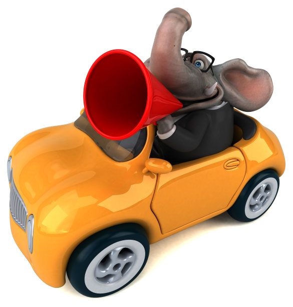 有趣的大象- 3D插图图片下载