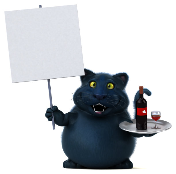 有趣的猫- 3D插图图片下载