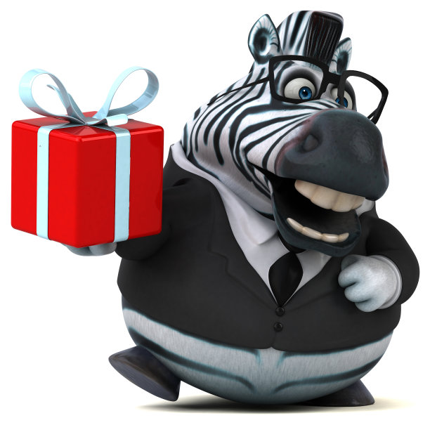 有趣的斑马- 3D插图图片下载