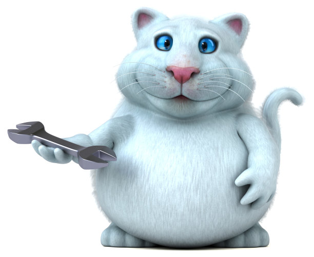 有趣的猫- 3D插图图片下载