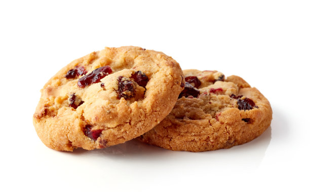 新鲜的巧克力饼干孤立在白色图片下载