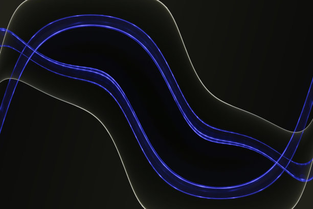 在黑暗中发光的曲线霓虹灯。摘要发光背景与复制空间是演艺界的主题。夜总会的主题。图片下载