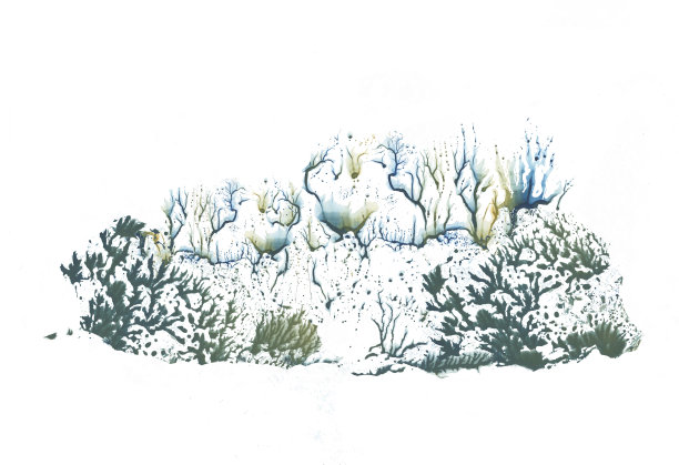 树木在不同的季节，抽象派绘画图片下载