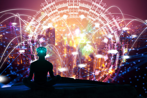 在城市里用VR冥想图片下载