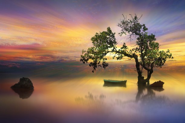 孤独的小船图片下载