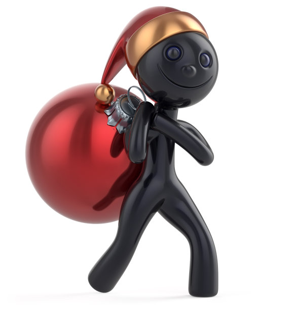 除夕男人圣诞老人帽子人物携带冬天的礼物图片下载