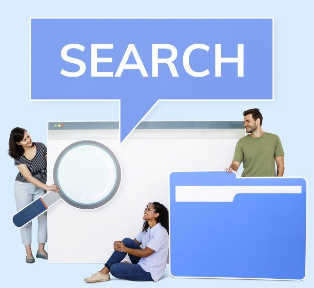 人们持有搜索引擎和文件浏览图标图片下载