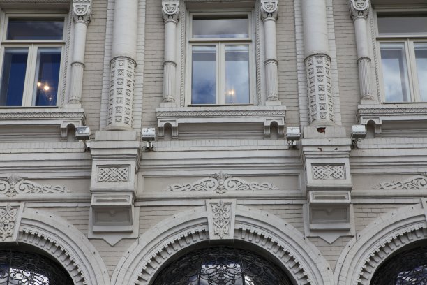 美丽建筑物的正面莫斯科红场旁的居民楼。图片下载