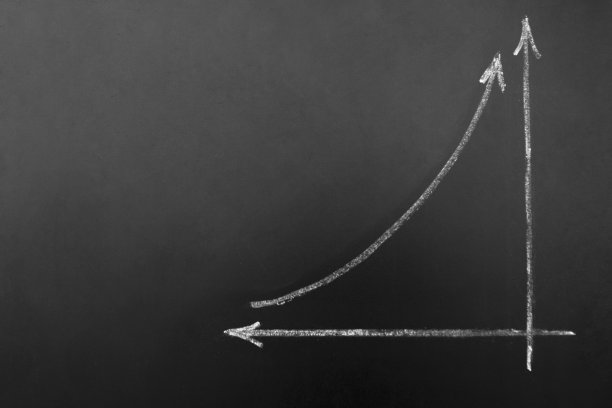 商业和财务-简单的图表显示成功手绘在黑色黑板上。副本的空间。图片下载