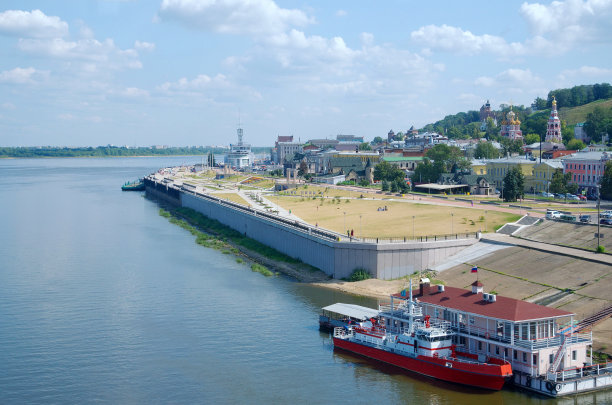 俄罗斯下诺夫哥罗德和伏尔加河的夏季景色图片下载