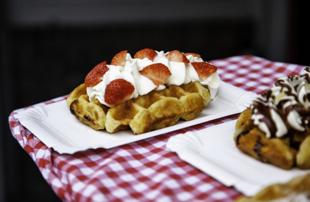 典型的比利时华夫饼图片下载