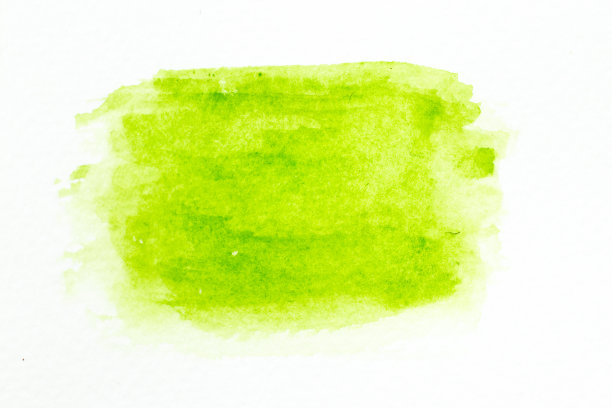 绿色水彩手绘作为画笔在白纸背景图片下载