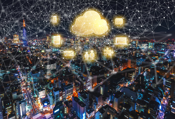 云计算与鸟瞰图东京，日本图片下载