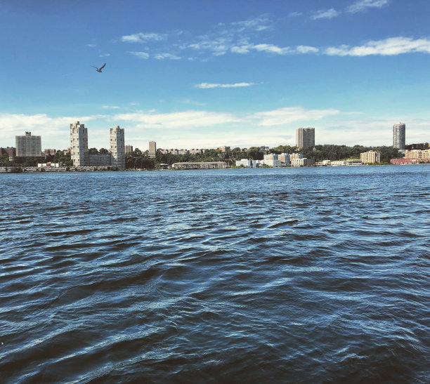 纽约市哈德逊河到新泽西的景色。图片下载