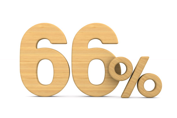 66%的人选择了白色背景。孤立的3 d演示图片下载