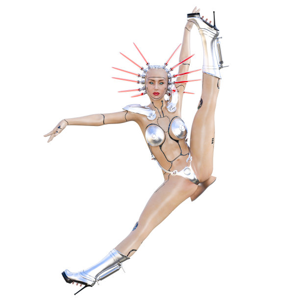 机器人女人未来的金属比基尼。图片下载