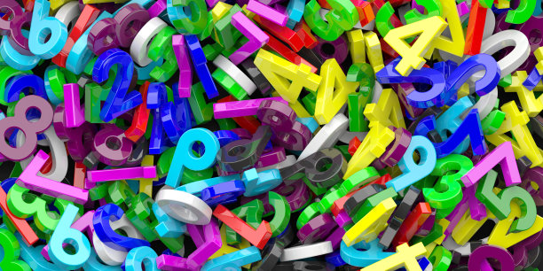 教育、数学、计算概念。彩色数字背景。三维演示图片下载