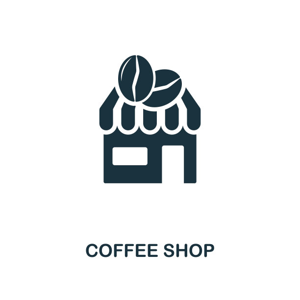 咖啡店图标。高级风格设计从咖啡店图标收集。用户界面和用户体验。像素完美的咖啡店图标。用于网页设计，应用程序，软件，打印使用。图片下载