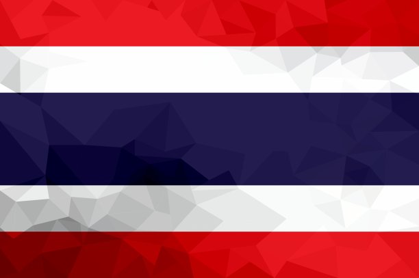 泰国多边形国旗。马赛克现代背景。几何设计图片下载