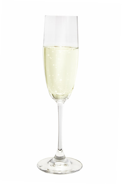 香槟的笛子在白色的背景上显现出轮廓图片下载