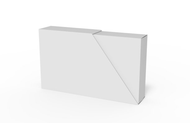 空白盒和幻灯片梯形盖上孤立的白色背景图片下载