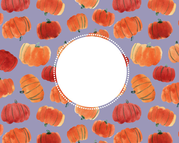 水彩南瓜背景与文字空间图片下载