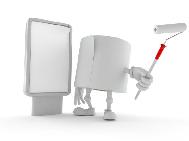 卫生纸字与空白广告牌图片下载