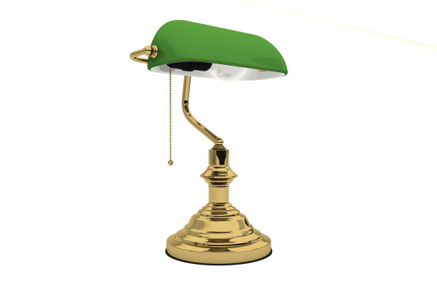 老式绿色银行灯。三维渲染图片下载
