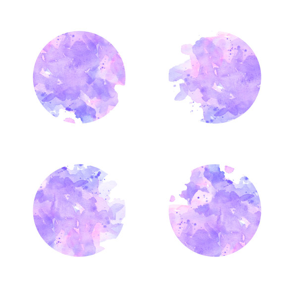 一套水彩抽象点紫色和紫外线图片下载