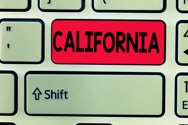 显示加州的概念性手写。商业图片文字美国西海岸州海滩好莱坞图片下载