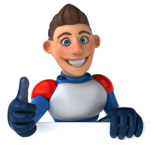 有趣的现代超级英雄- 3D插图图片下载