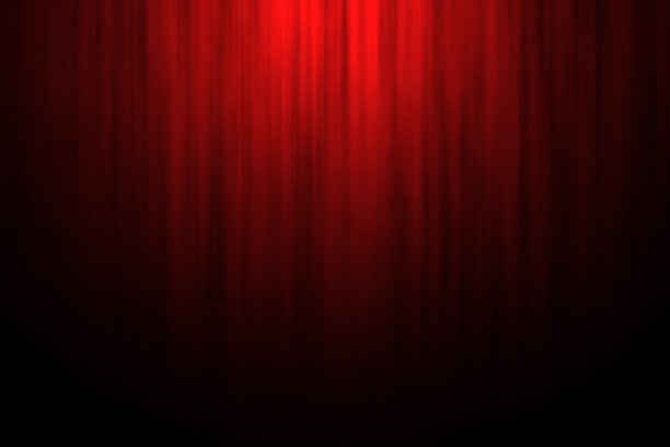 红幕演播室娱乐背景。图片下载