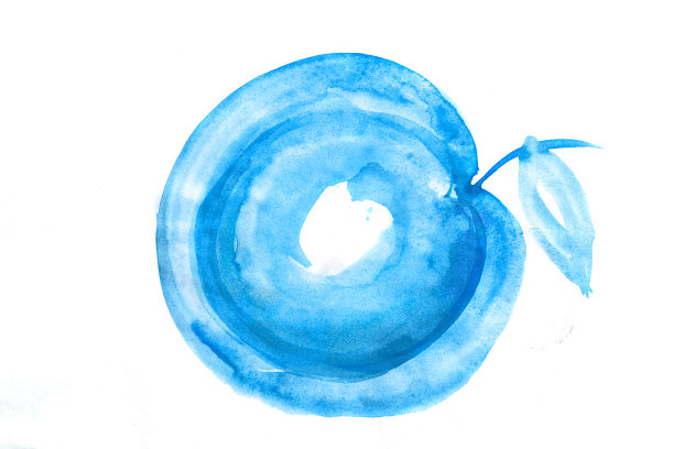 蓝色水彩抽象背景素材图片