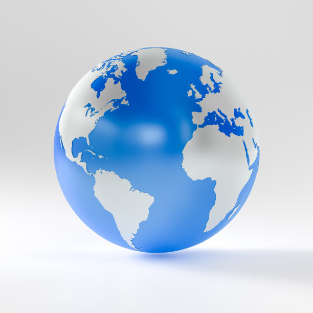 3D渲染蓝色球体隔离在白色背景图片下载