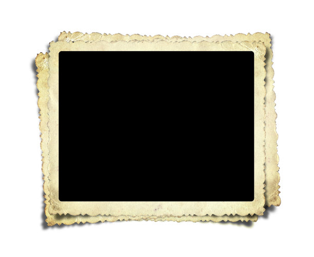 空白的旧画框纹理隔离在白色背景(剪辑路径)图片下载