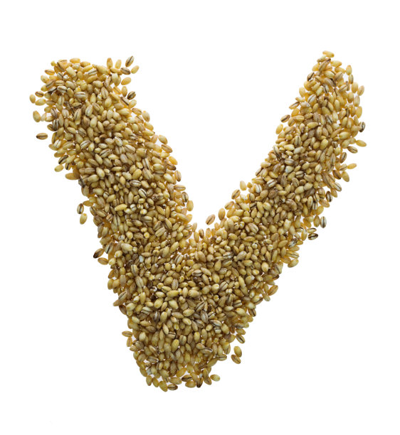 由麦粒制成的字母V图片下载