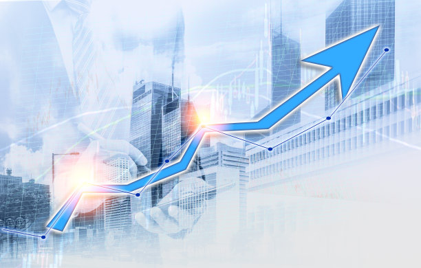 商人和香港城市的观点与蓝牛图的背景。双重曝光图片下载