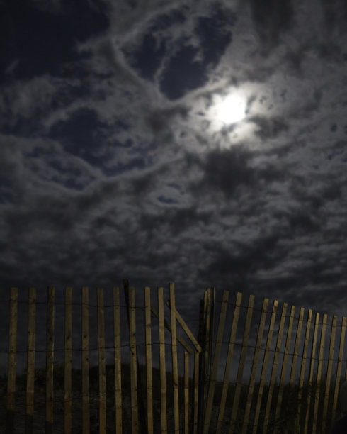 月光下多云的海滩天空图片下载