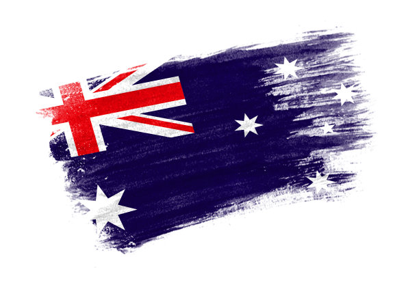 毛笔画澳洲国旗，手绘风格图片下载