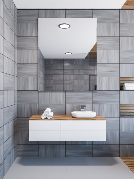 斯堪的纳维亚风格的浴室内部，水槽图片下载