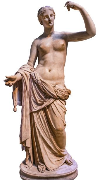 维纳斯-爱神雕像孤立在白色图片下载