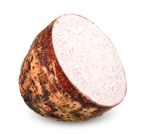 一半的芋头孤立与修剪路径图片下载