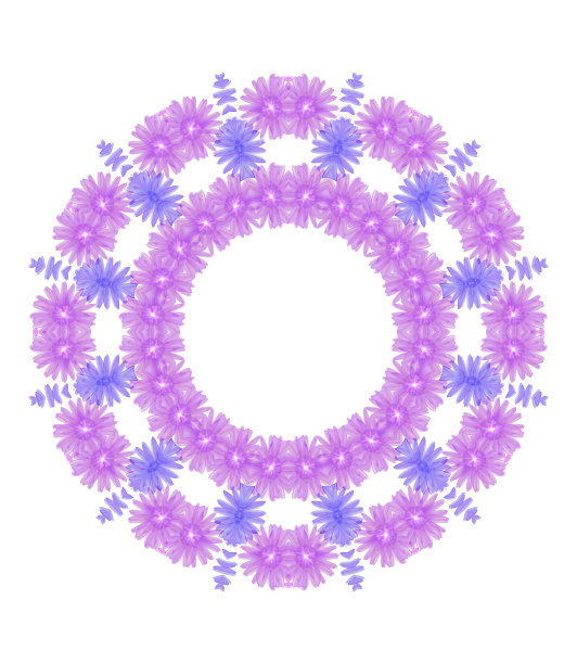 圆形的紫色花朵，设计元素图片下载